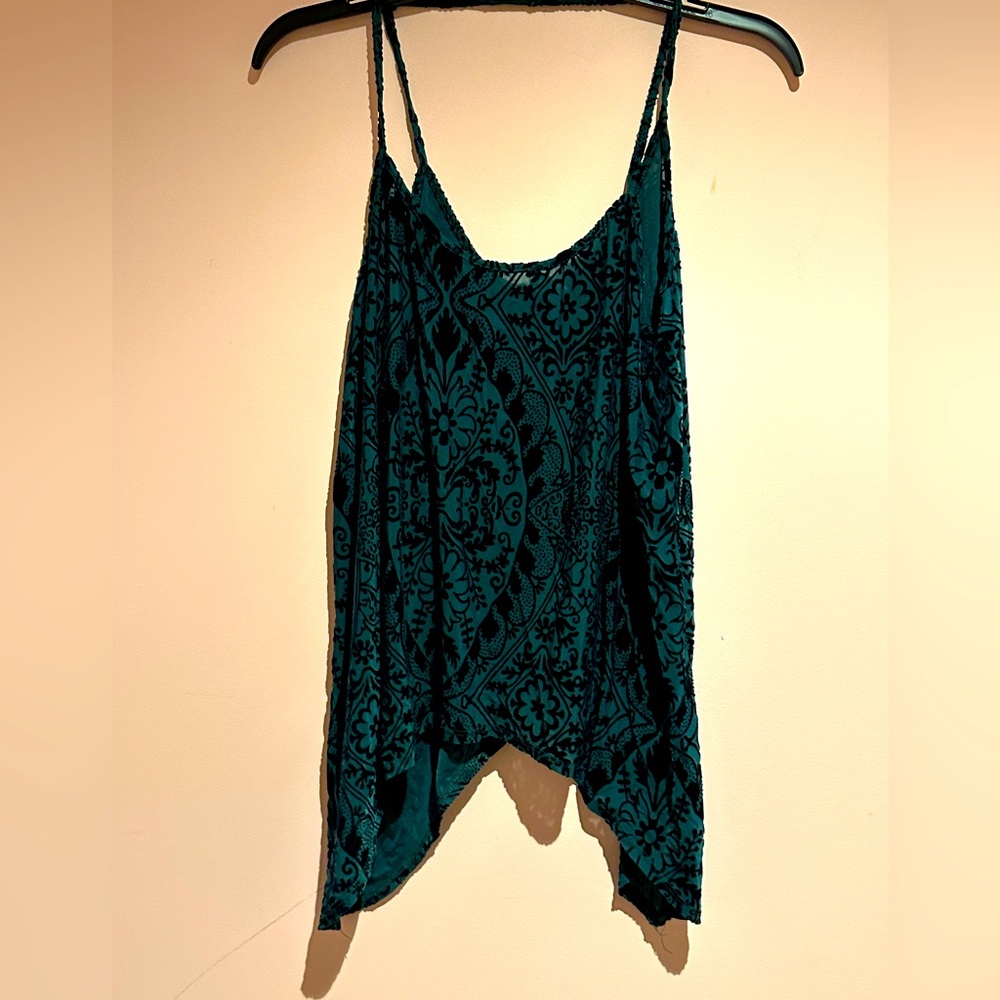 Sun and shadow velvet tank top